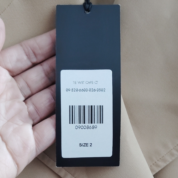 Plus Size Maddisyn Tie-Waist Cape Coat-Gabrielle Union x FTF in Iced Coffee Sz 2 - Picture 6 of 8